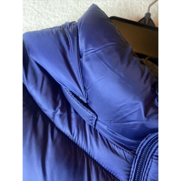 New Charter Club Puffer Vest Removable Hood  Winter 1X Warm Womens Blue gorp - Picture 3 of 8
